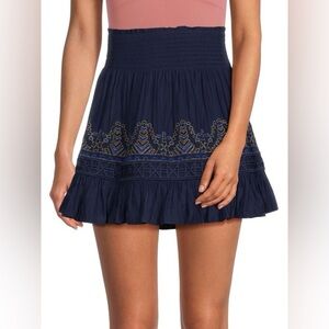 RAMY BROOK Cali Geometric Embroidered Mini Skirt XS NWT